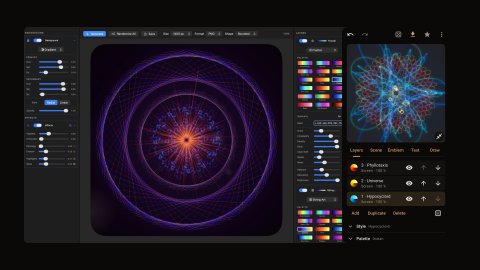 Die Icons von Mandala Generator für macOS und Dahlia für Android nebeneinander